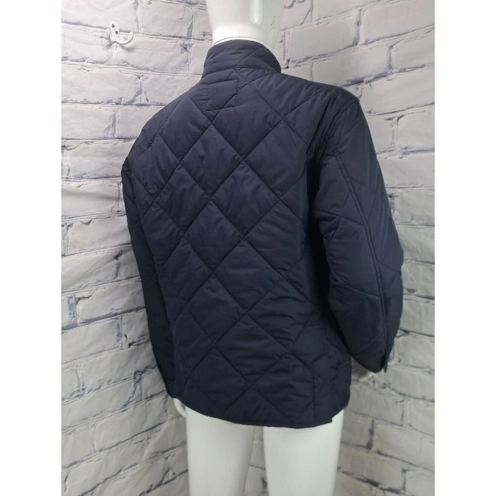 J. Crew Men's Quilted Jacket Coat Outerwear Navy Lined Filled Large